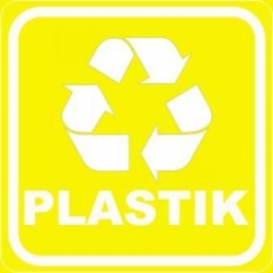 Naklejka NS022/15 segregacja odpadów żółta PLASTIK