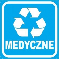 Naklejka NS027/20 segregacja odpadów błękitna MEDYCZNE